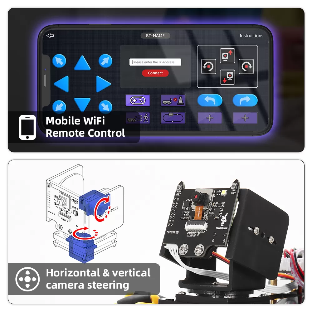 ESP32 Camera Mecanum Wheels Robot Kits For Arduino