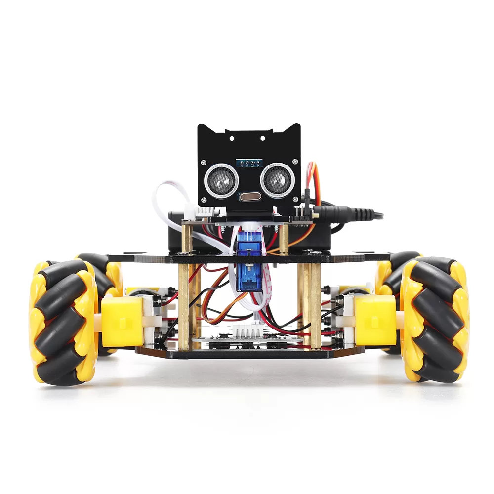 Tscinbuny ESP32 Mecanum Wheel Robot, Ultrasonic Obstacle Avoidance & APP Controlled Coding Car with Line Tracking (No Battery)