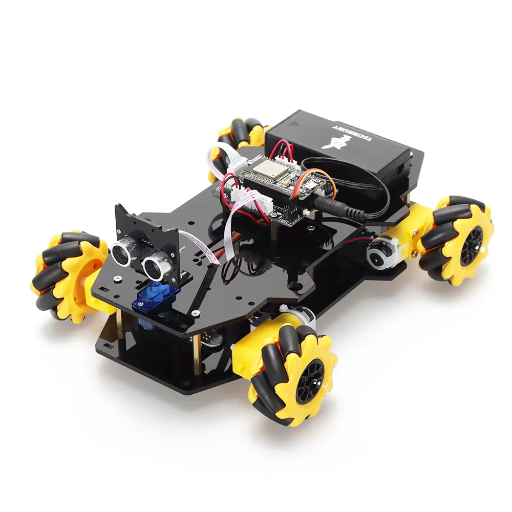 Tscinbuny ESP32 Mecanum Wheel Robot, Ultrasonic Obstacle Avoidance & APP Controlled Coding Car with Line Tracking (No Battery)